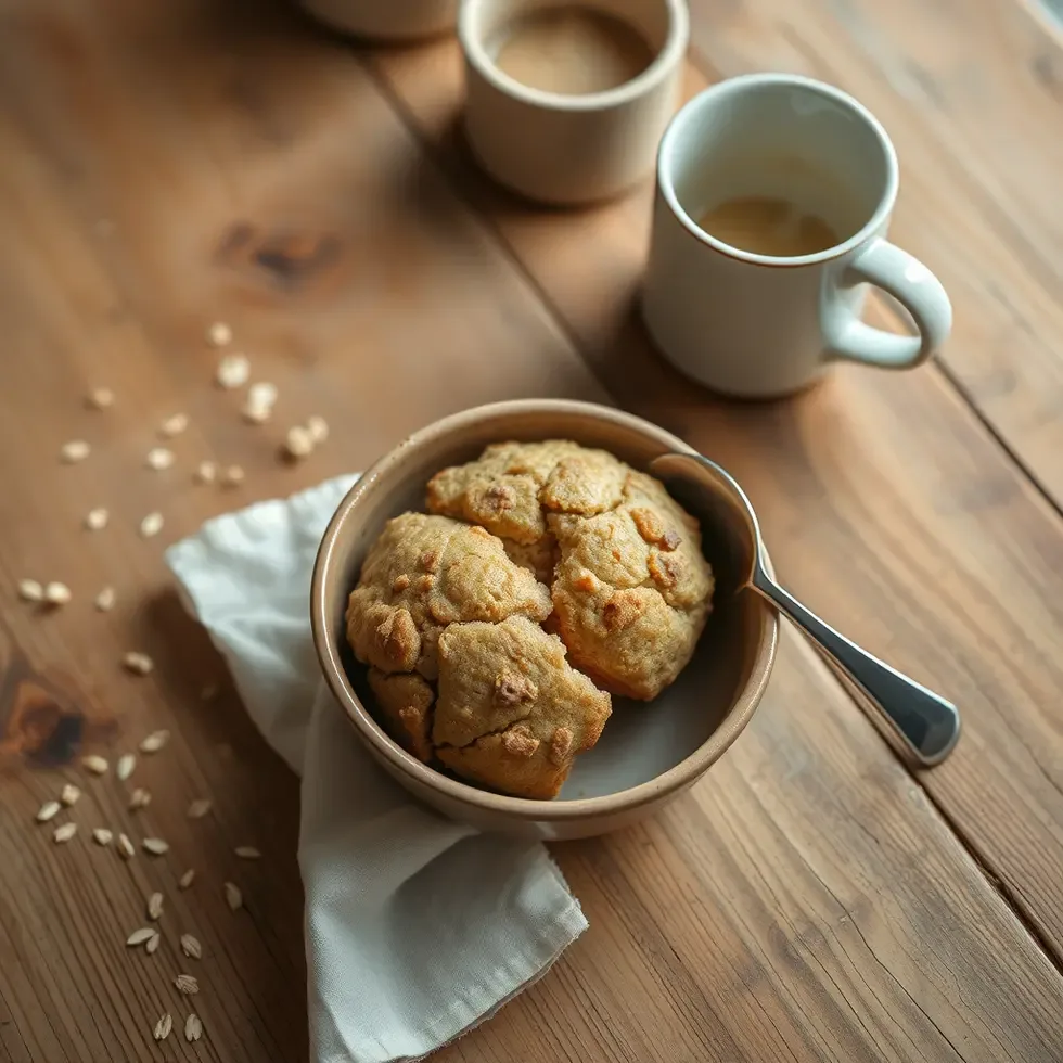 Homemade banana muffins served in a cozy morning kitchen setting