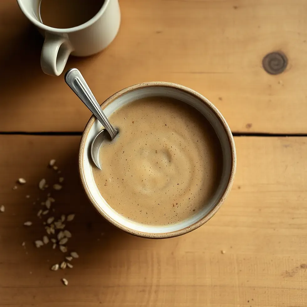 Homemade detox smoothie served in a cozy morning kitchen setting