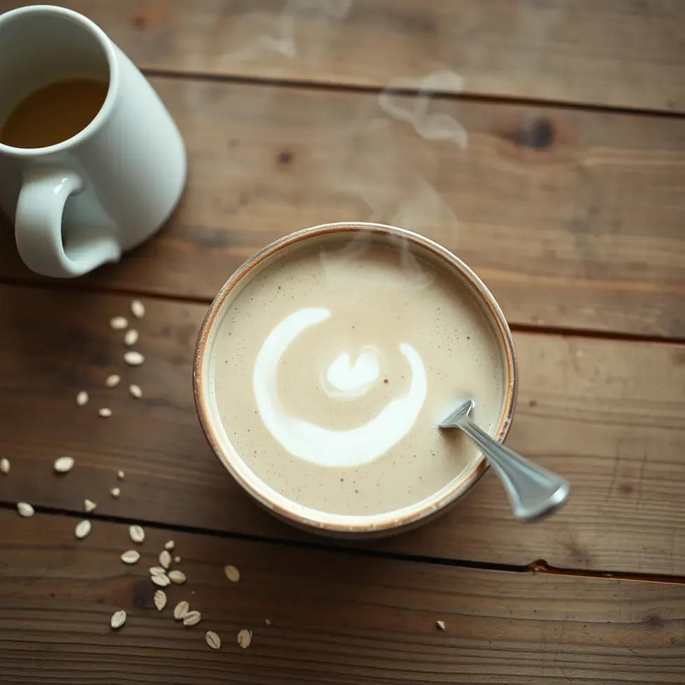 Homemade yogurt smoothie served in a cozy morning kitchen setting